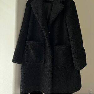 French Connection Black Teddy Jacket Cozy Style